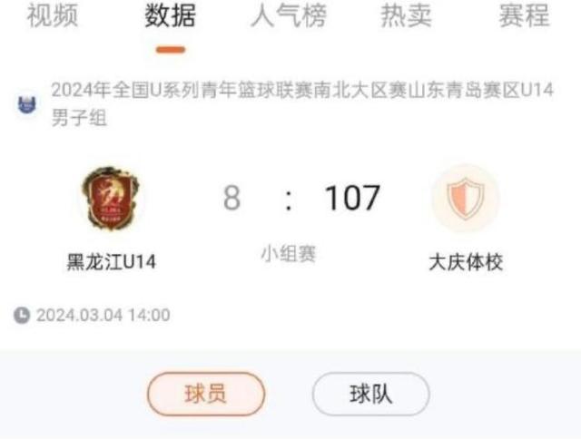 107-8！全国U14青少年篮球联赛惊现超悬殊比分