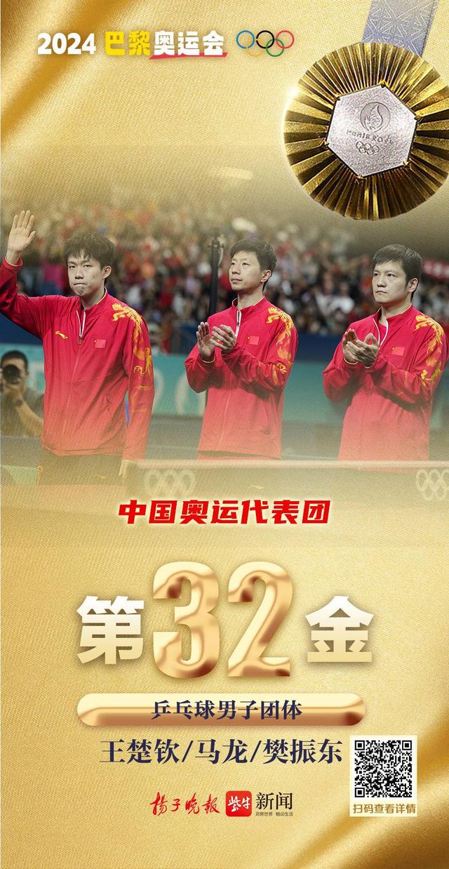 荣耀时刻｜男乒实现奥运五连冠！第十四个比赛日中国收获4金2银4铜